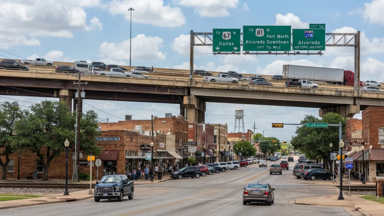 Downtown Alvarado, TX near the U.S. 67 and U.S. 81 junction