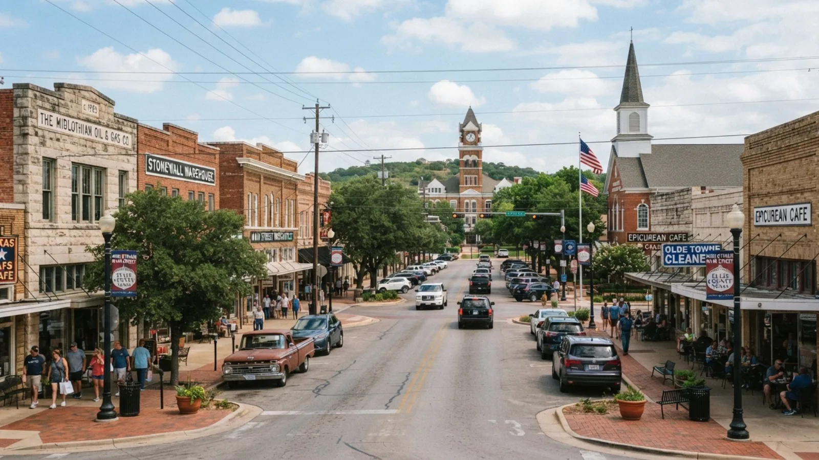 Historic downtown Midlothian, TX